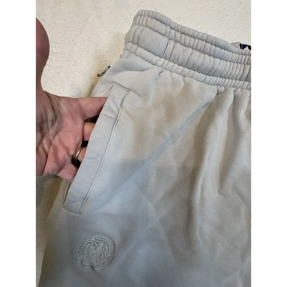 Nike NBA Minnesota Timberwolves Standard Issue Fleece Shorts XL Gray Zip
